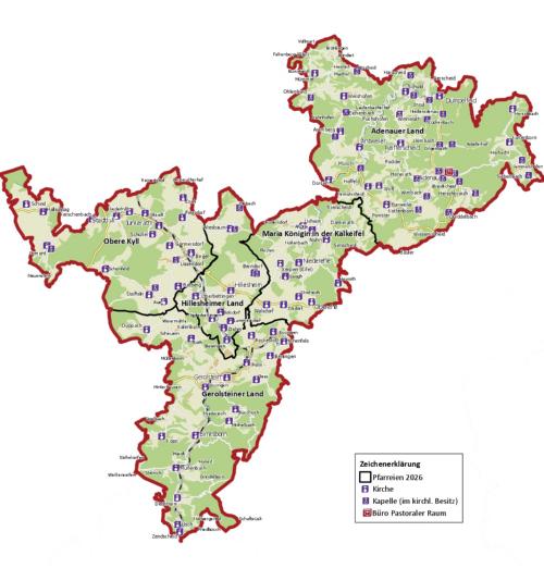 Karte PastR Adenau-Gerolstein (c) Bistum Trier Karte PastR Adenau-Gerolstein