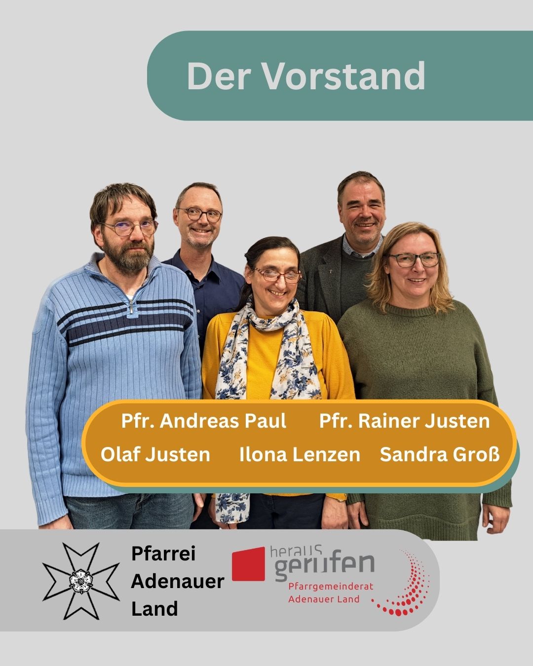 Der neue Vorstand des Pfarrgemeinderats der Pfarrei Adenauer Land