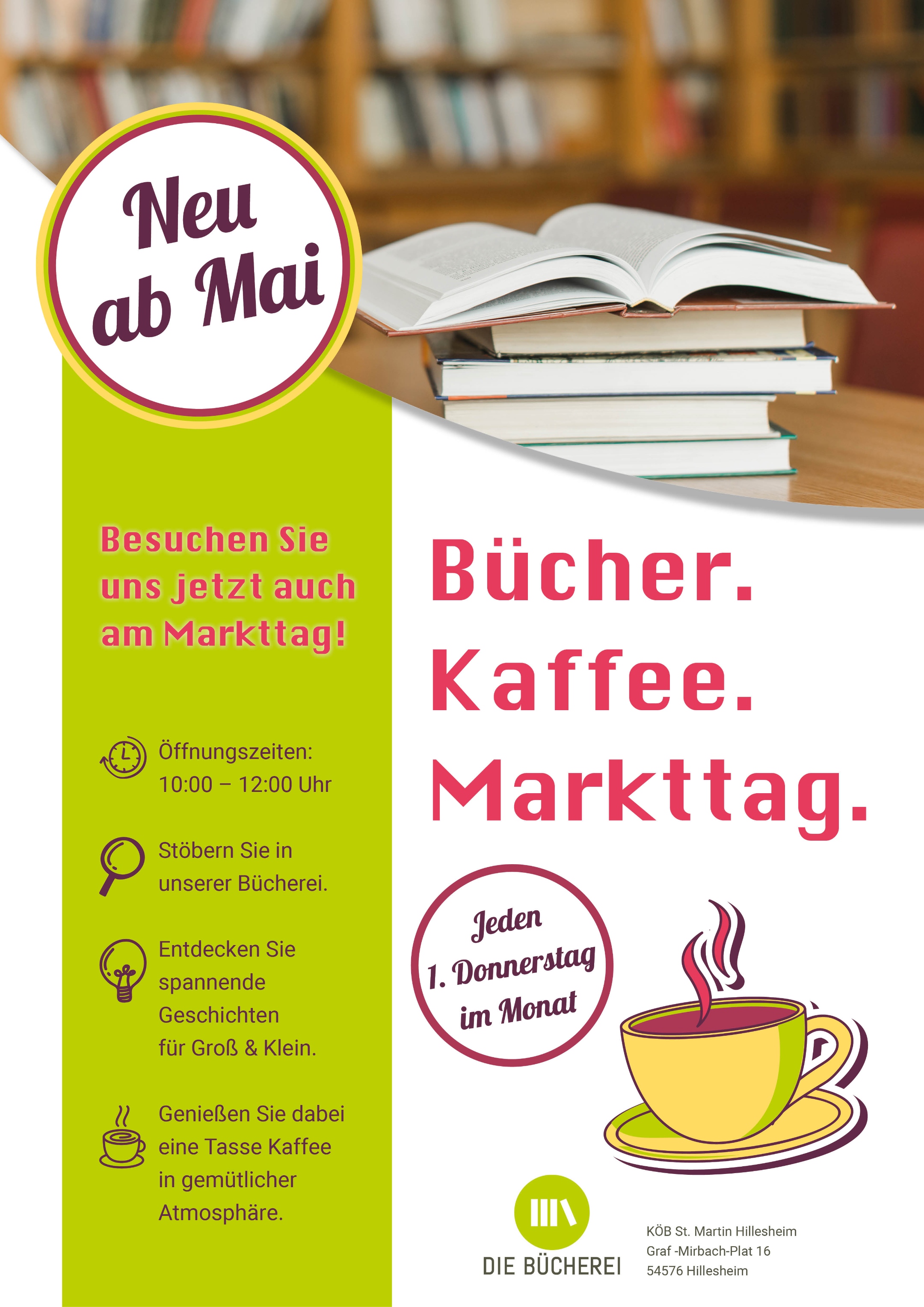 Plakat-Bücherei-Markttag