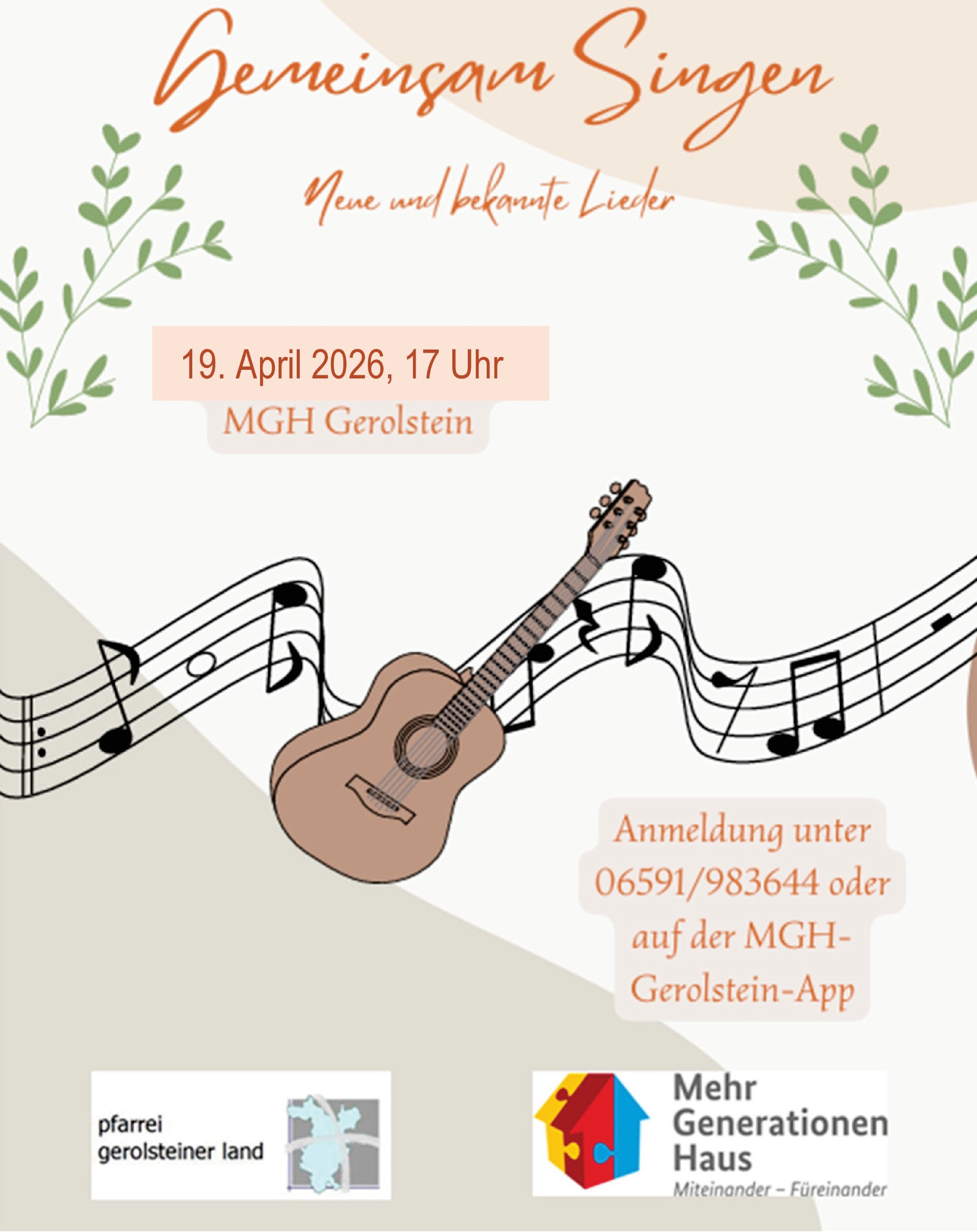 Plakat Gemeinsam Singen 19.4.26