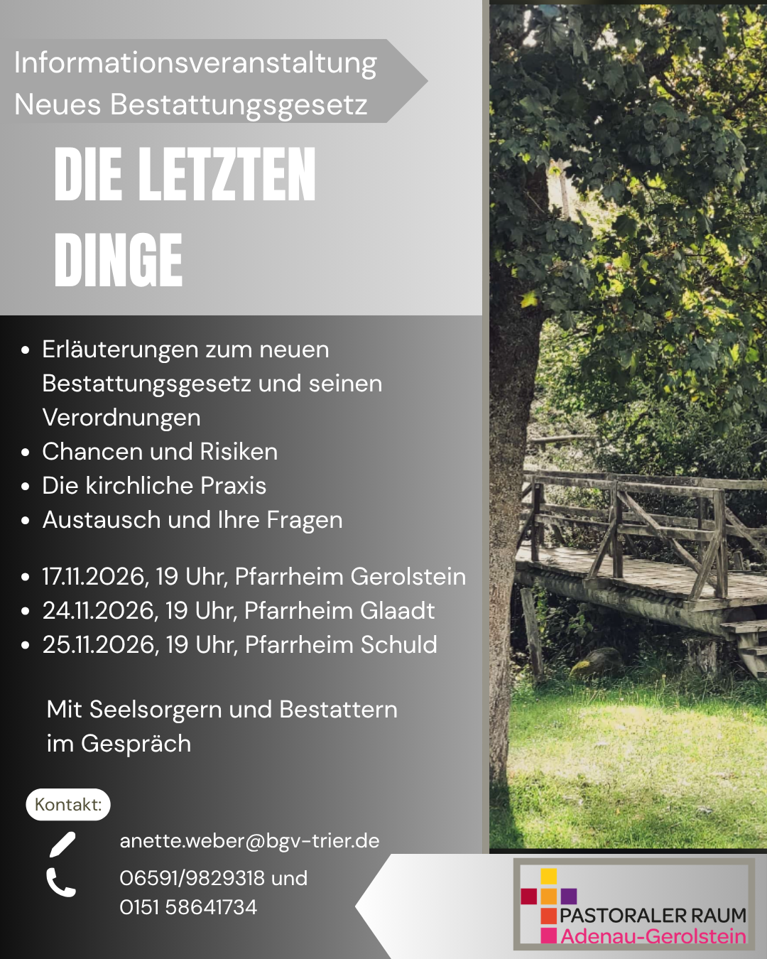 Plakat Infoabend Bestattungsgesetz