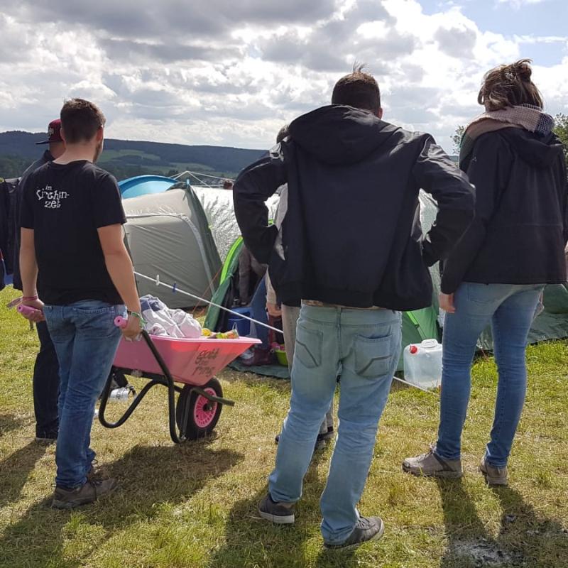 Lebensmittelsammlung mit der rose Schubkarre